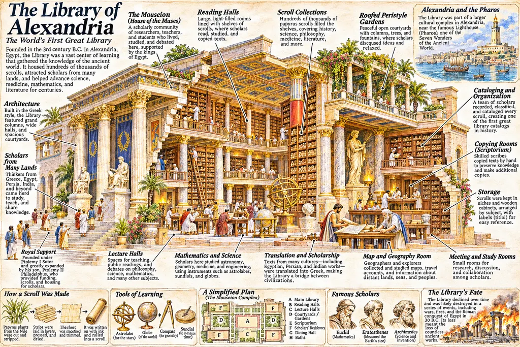Encyclopedic Cutaway of Alexandria’s Library