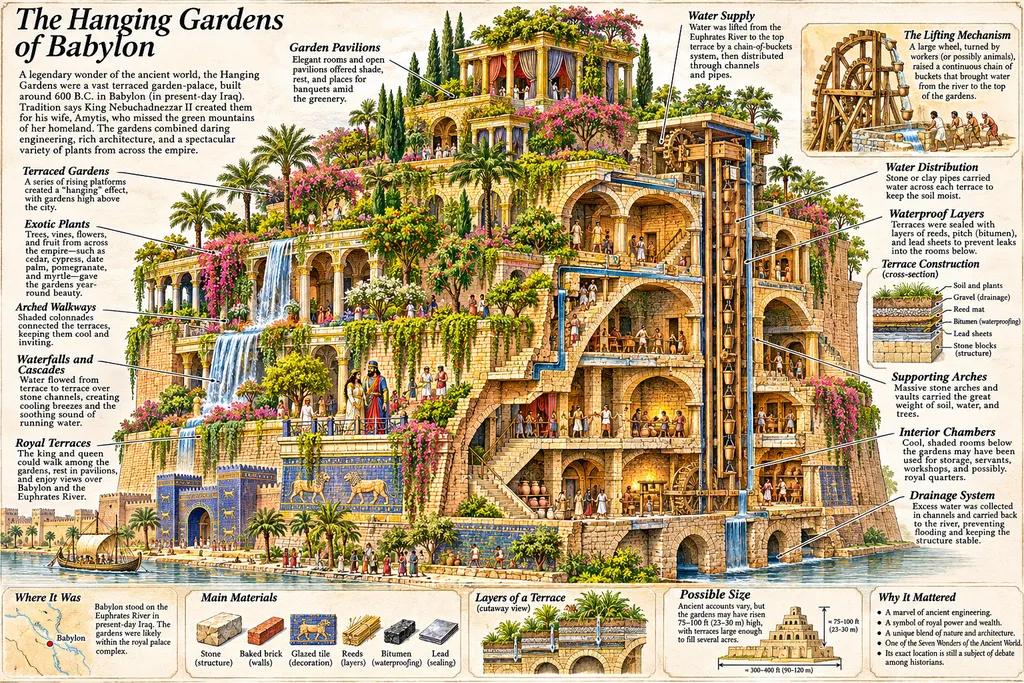 Hanging Gardens of Babylon: An Illustrated Encyclopedia Plate